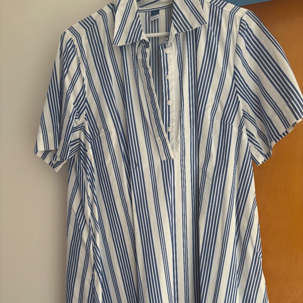 Old Navy Striped Shirtdress - Blue & White - Size Large